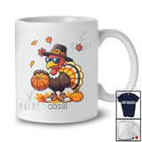 Personalized Turkey Playing Basketball; Amusing Thanksgiving Custom Name Sport Player Team T-Shirt