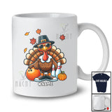 Personalized Turkey Playing Bowling; Amusing Thanksgiving Custom Name Sport Player Team T-Shirt