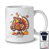 Personalized Turkey Playing Football; Amusing Thanksgiving Custom Name Sport Player Team T-Shirt