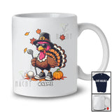 Personalized Turkey Playing Golf; Amusing Thanksgiving Custom Name Sport Player Team T-Shirt