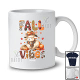 Personalized Custom Name Fall Vibes; Adorable Thanksgiving Farmer Sheep Autumn Leopard Plaid T-Shirt