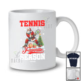 Personalized Custom Name Tennis Is My Favorite Season; Joyful Christmas Santa Sport Player T-Shirt