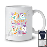 Personalized Custom Name Teaching My Boos; Adorable Halloween Colorful Ghost; Teacher T-Shirt