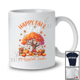 Happy Fall Y'all Assistant Teacher; Proud Thanksgiving Autumn Tree Pumpkin; Jobs Group T-Shirt