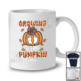 Personalized Custom Name Growing A Little Pumpkin; Amazing Thanksgiving Pregnancy Leopard T-Shirt