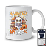 Personalized Custom Name Haunted By My Book; Adorable Halloween Boo Librarian Teacher T-Shirt