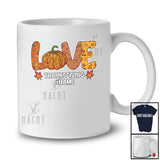 Personalized Custom Name LOVE Thanksgiving; Lovely Fall Autumn Pumpkin; Friends Family T-Shirt
