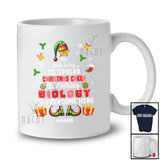 Personalized Spread Christmas Cheer Is Teaching Biology; Amusing Custom Name Elf Teacher T-Shirt