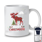 Personalized Custom Name Merry Christmoose; Amazing Christmas Lights Red Plaid Moose T-Shirt