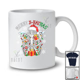 Merry X-Raymas; Joyful Christmas Lights Santa Skeleton X-Ray Rib Cage Radiology T-Shirt
