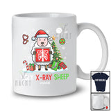 Personalized Custom Name Ugly X-Ray Sheep; Humorous Christmas Tree Santa Sheep Farmer T-Shirt