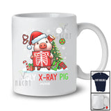 Personalized Custom Name Ugly X-Ray Pig; Humorous Christmas Tree Santa Pig Farmer T-Shirt