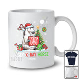 Personalized Custom Name Ugly X-Ray Horse; Humorous Christmas Tree Santa Horse Farmer T-Shirt