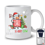 Personalized Custom Name Ugly X-Ray Cow; Humorous Christmas Tree Santa Cow Farmer T-Shirt