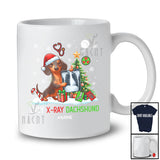 Personalized Custom Name Ugly X-Ray Dachshund; Humorous Christmas Tree Santa Dachshund Owner T-Shirt
