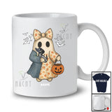 Personalized Boo Ghost Hugging Dachshund; Amusing Halloween Custom Name Animal Lover T-Shirt