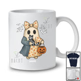 Personalized Boo Ghost Hugging Raccoon; Amusing Halloween Custom Name Animal Lover T-Shirt