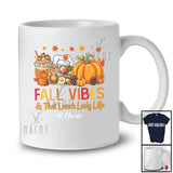 Personalized Custom Name Fall Vibes & That Lunch Lady; Proud Thanksgiving Autumn Jobs T-Shirt