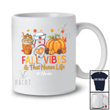 Personalized Custom Name Fall Vibes & That Nurse; Proud Thanksgiving Autumn Jobs T-Shirt