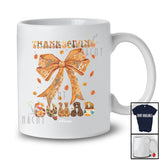 Personalized Custom Name Thanksgiving Squad; Adorable Fall Floral Bow Tie; Women Girls Family T-Shirt