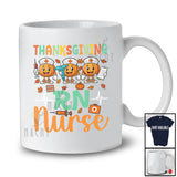 Personalized Custom Name Thanksgiving RN Nurse; Humorous Fall Three Pumpkins; Family T-Shirt