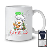 Personalized Custom Name Merry Christmas; Adorable X-mas Tree Duck Lunch Lady Chef Group T-Shirt