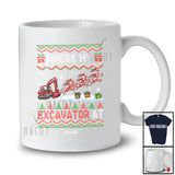 Personalized Custom Name Where My Excavator At; Joyful Christmas Sweater Reindeer Driver T-Shirt