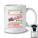 Personalized Custom Name Where My Motorbike At; Joyful Christmas Sweater Reindeer Riding T-Shirt