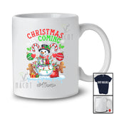 Personalized Custom Name Christmas Is Coming; Amusing X-mas Snowmen Candy Cane; Family T-Shirt