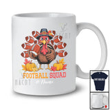 Personalized Custom Name Football Squad; Happy Thanksgiving Turkey Football Balls Tail Player T-Shirt