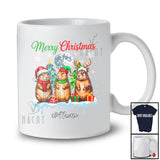 Personalized Custom Name Merry Christmas; Lovely Three Santa Elf Gopher Rodent Animal T-Shirt