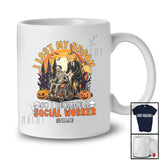 Personalized Custom Name I Lost My Broom Social Worker; Scary Halloween Moon Jobs Witch T-Shirt