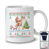 Personalized Custom Name Santa Riding Giraffe Reindeer; Amusing Christmas Sweater Snow Animal T-Shirt
