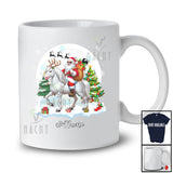Personalized Custom Name Santa Riding Horse Reindeer; Amusing Christmas Snow Animal T-Shirt
