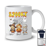 Personalized Custom Name Spooky Squad; Horror Halloween Three Chicken Witch Boo Ghost Farmer T-Shirt