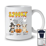 Personalized Custom Name Spooky Squad; Horror Halloween Three Cow Witch Boo Ghost Farmer T-Shirt