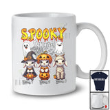 Personalized Custom Name Spooky Squad; Horror Halloween Three Goat Witch Boo Ghost Animal T-Shirt