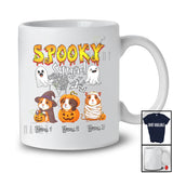 Personalized Custom Name Spooky Squad; Horror Halloween Three Guinea Pig Witch Boo Ghost Animal T-Shirt