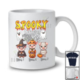 Personalized Custom Name Spooky Squad; Horror Halloween Three Pig Witch Boo Ghost Farmer T-Shirt