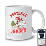 Personalized Custom Name Football Favorite Season; Joyful Christmas Santa Playing Player T-Shirt