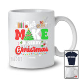 Personalized Custom Name We Make A Merry Christmas; Awesome X-mas Lights Tree Art Teacher T-Shirt