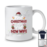 Personalized Custom Name First Christmas With My Hot New Wife; Amusing Plaid Santa Couple T-Shirt