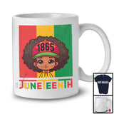 1865 Juneteenth, Lovely Black History African American Girl, Freedom Afro Melanin Proud T-Shirt