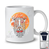 Personalized Custom Name Heart Rib Cage X-Ray With Wine; Horror Halloween Moon Drinking T-Shirt