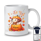 Personalized Custom Name It's Fall Y'all; Adorable Thanksgiving Axolotl In Autumn Pumpkin T-Shirt