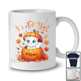 Personalized Custom Name It's Fall Y'all; Adorable Thanksgiving Cat In Autumn Pumpkin T-Shirt