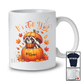 Personalized Custom Name It's Fall Y'all; Adorable Thanksgiving Raccoon In Autumn Pumpkin T-Shirt