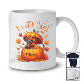 Personalized Custom Name It's Fall Y'all; Adorable Thanksgiving T-Rex In Autumn Pumpkin T-Shirt
