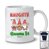Personalized Custom Name Naughty And I Gnome It; Joyful Christmas Snow Three Gnomies; Family T-Shirt