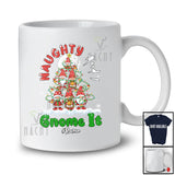 Personalized Custom Name Naughty And I Gnome It; Joyful Christmas Tree Gnomies; Family T-Shirt